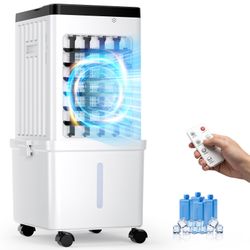 Evaporative Air Cooler, Portable Swamp Cooler for Home with 4 Wind Modes | 3.5-Gallon Water Tank