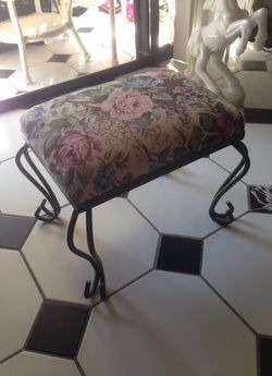 Small stool with metal frame
