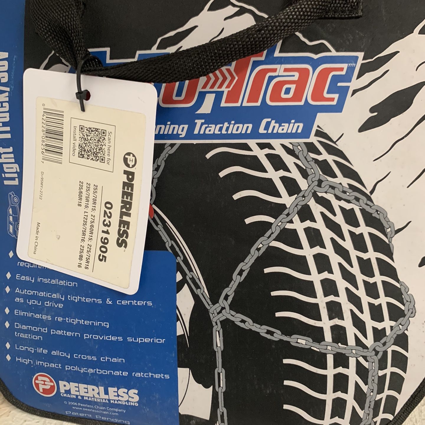 NEW eerless 0231905 Auto-Trac Light Truck/SUV Tire Traction Chain - Set of 2