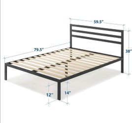 NEED GONE BY TODAY NapQueen 8 Inch Queen Size Memory Foam Mattress and Metal Bed Frame