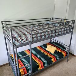Twin Metal Bunk Bed And Matress