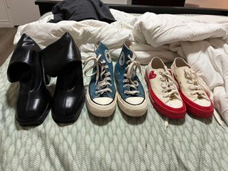 2 pairs is f new youth girl converse and one pair of girls boots