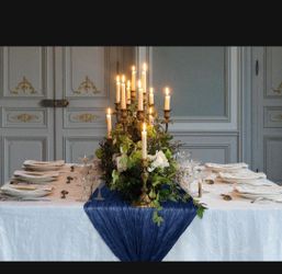 Cheesecloth Table Runner, 35''x 120'' Wrinkled Gauze Cheese Cloth Table Runner Boho,Romantic Centerpieces for Tables,Versatile Tablecloth for Wedding/