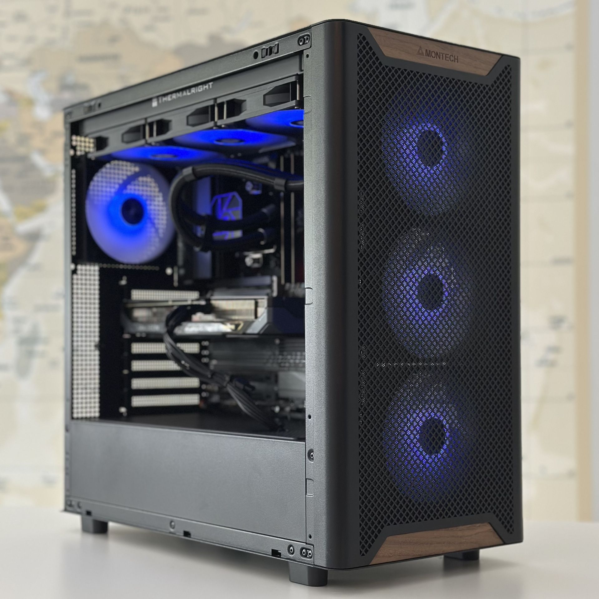 RX 9060XT | RYZEN 5 9600X | CUSTOM WOOD AND RGB GAMING PC