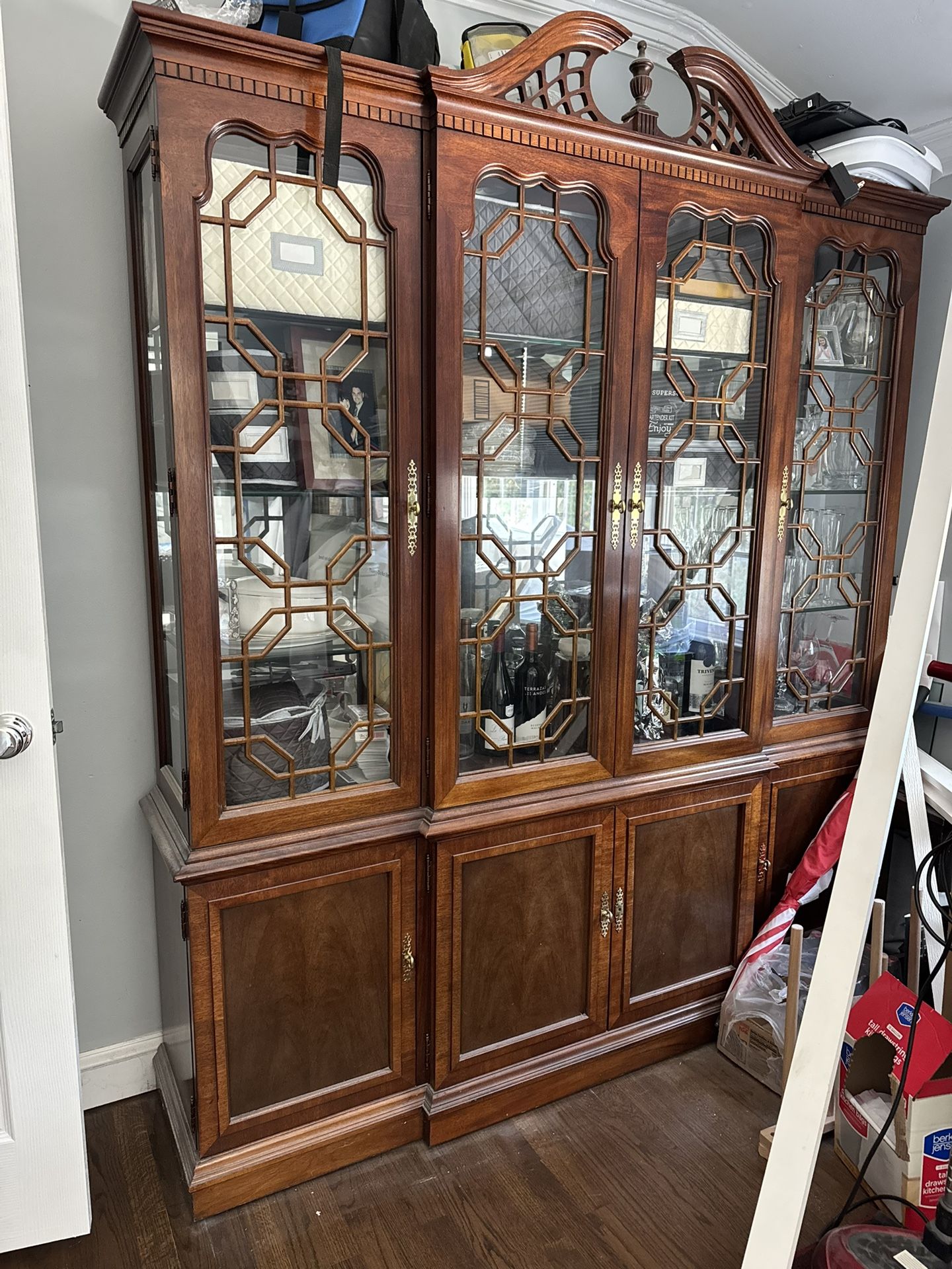 Dining Room Breakfront  and  Glass Table