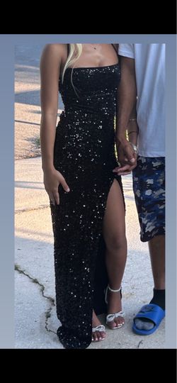 Black Sequin Formal Maxi Dress