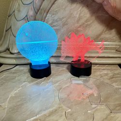 3 Night light with 6 Decor Desk, 7 Colors Change