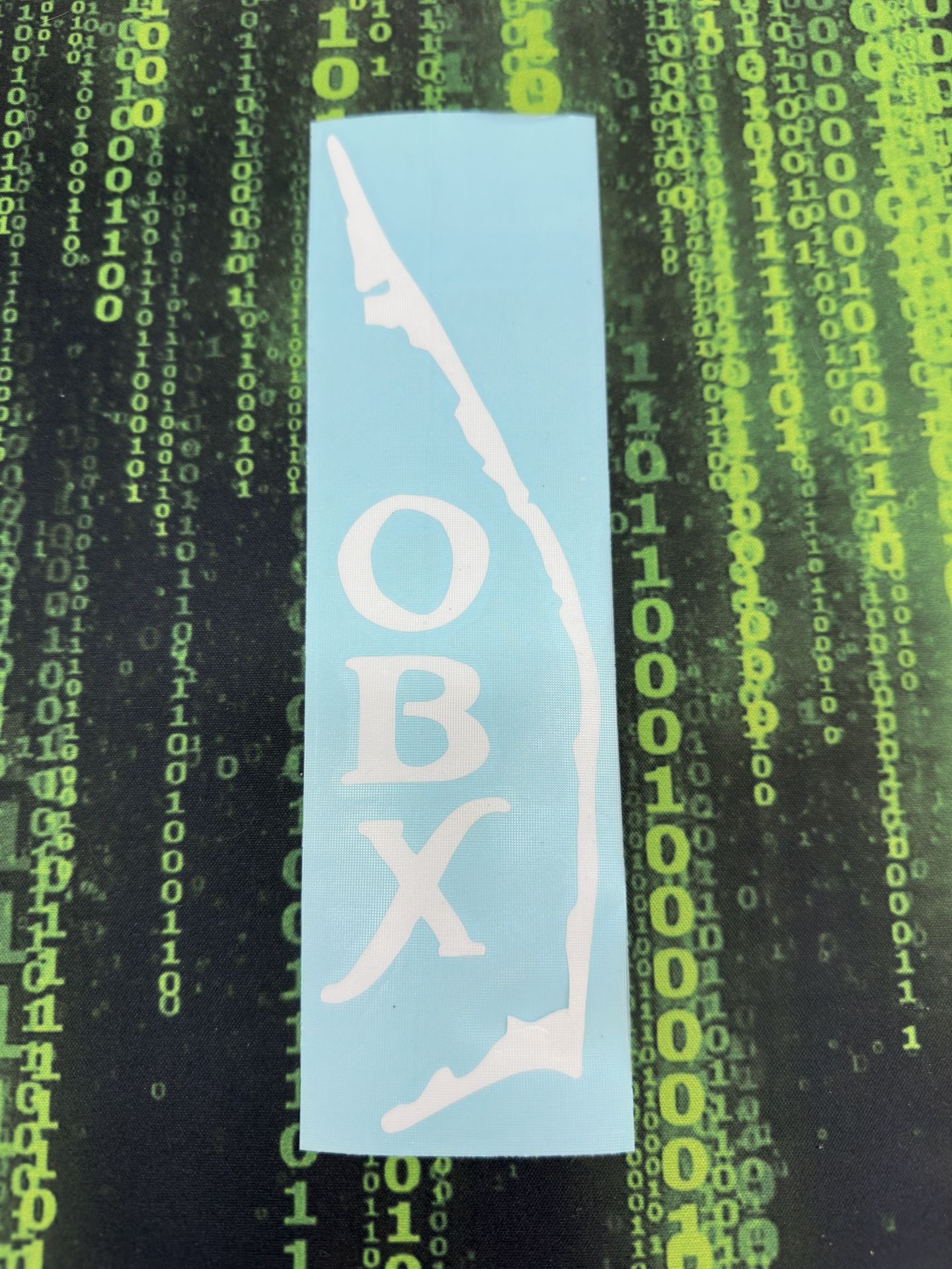 1 8” Tall White OBX Sticker