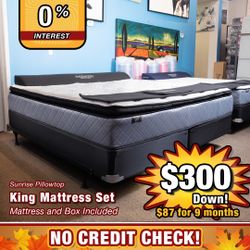 King Mattress With Box Springs ✅ $699 Mattress Only ✅ No Credit Check 