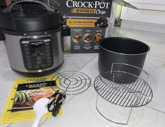 Crock Pot 8 Quart Express Crock Slow Cooker With Air Fryer Lid