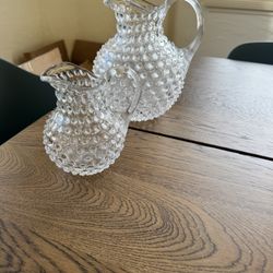 Lot Of 2 Glass Water Pitchers Carafes