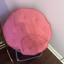 Pink Saucer Chair (Plush, Foldable) 