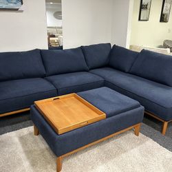 Furniture- 2 Pc Fabric Sectional With a Chaise- Jollene