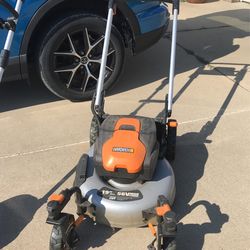 Worx 19 electric lawn mower hot sale