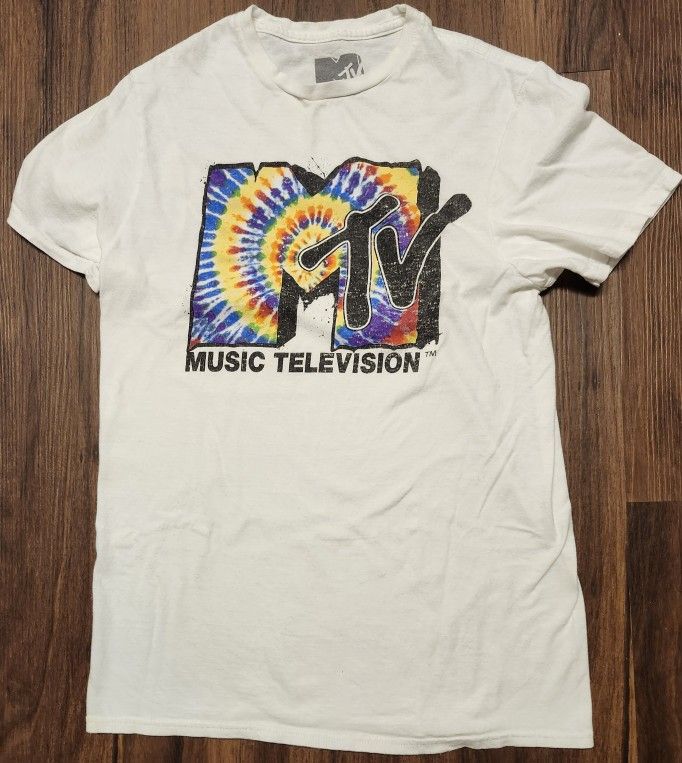 Womens Sz Sm MTV Music Television White Short Sleeve T-Shirt Very Lovingly Worn in Excellent Condition