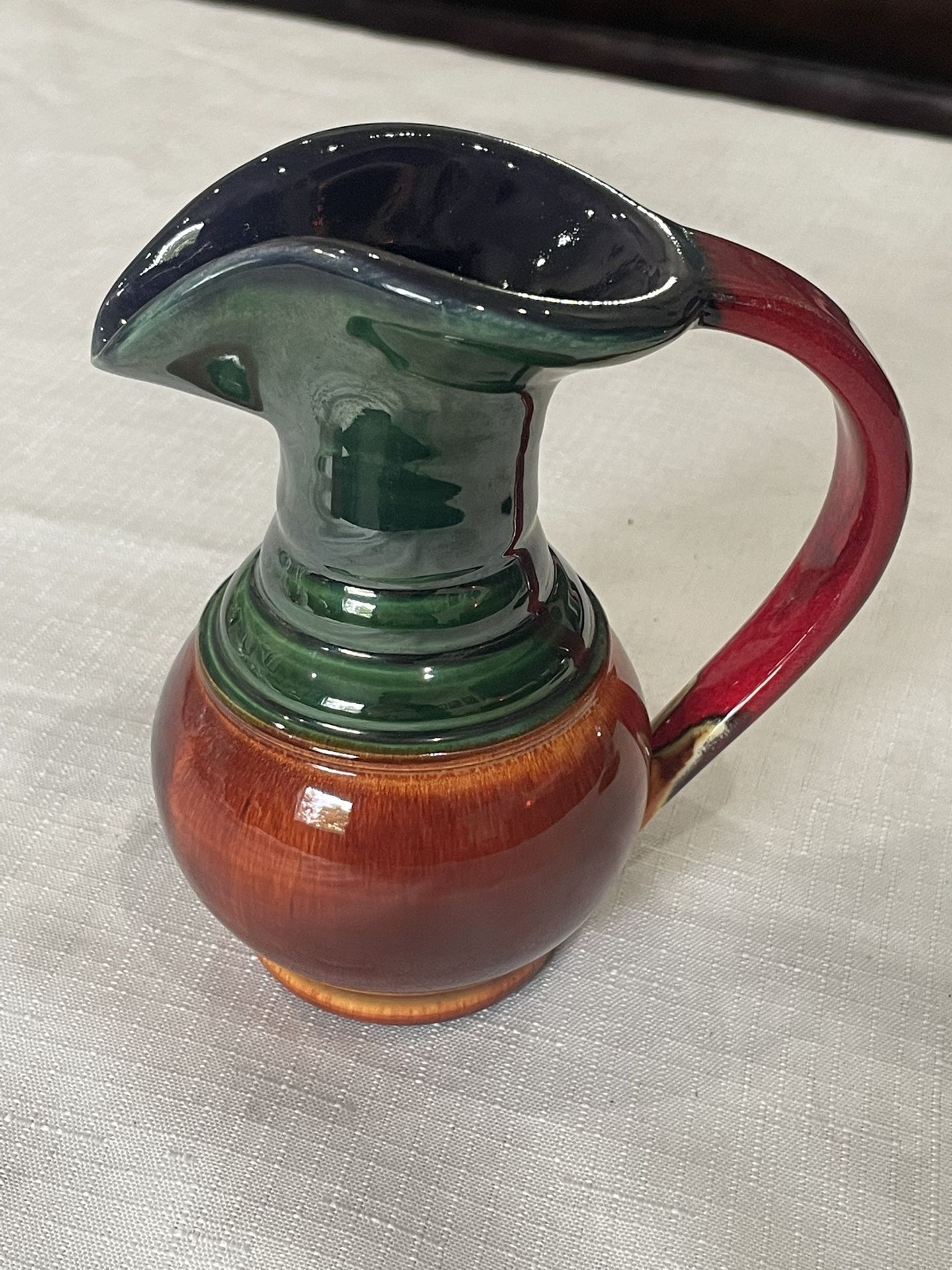 Vintage Ceramic Pottery Pitcher. 5” Tall