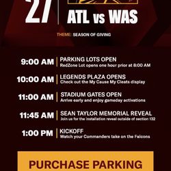 Atlanta Falcons @ Washington Commanders VIP (2 Tickets)