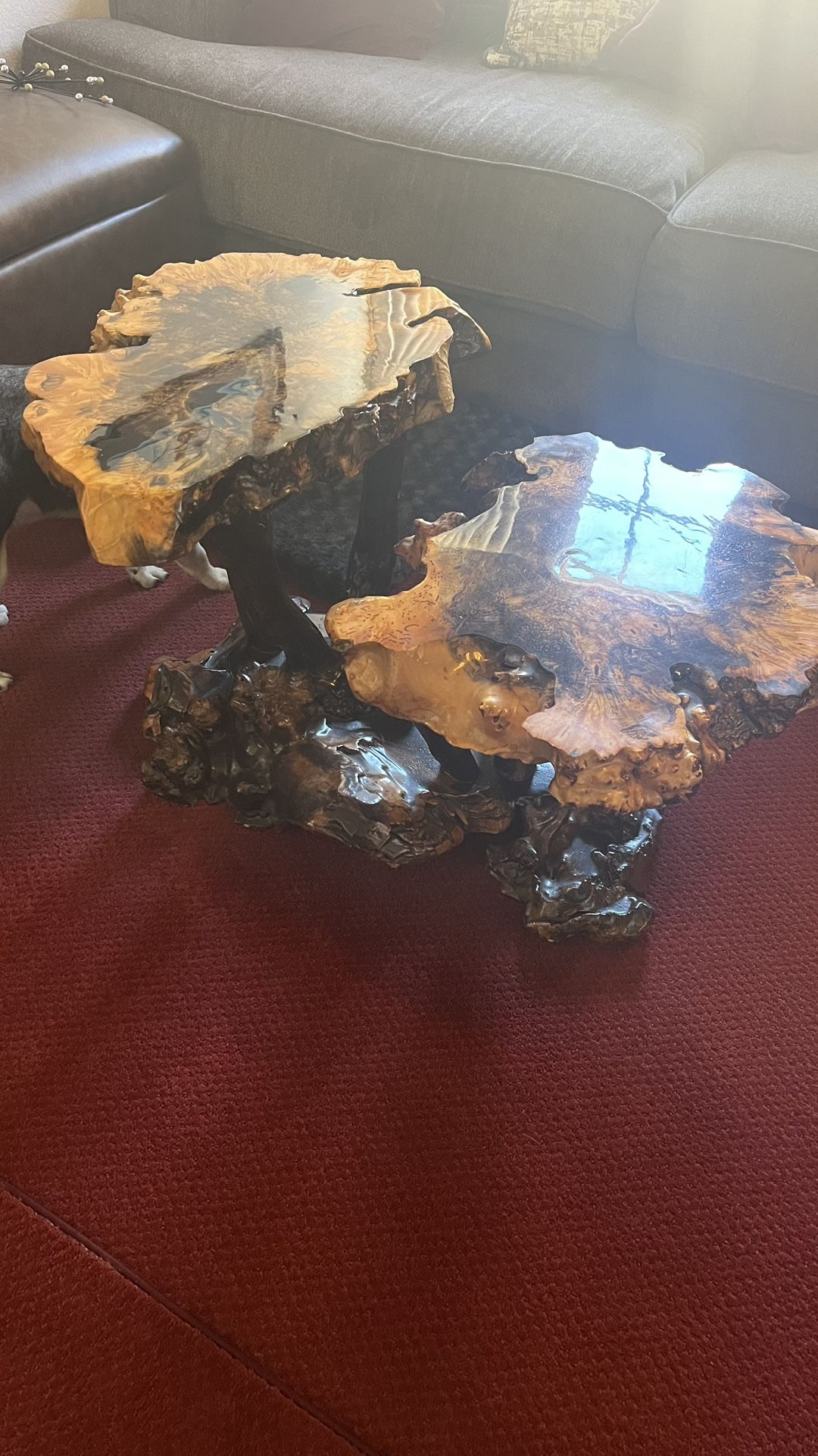 Redwood Burl End Table (gorgeous Two Tier)