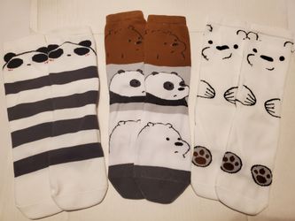 "We Bare Bears" Cartoon Character Socks 3pk