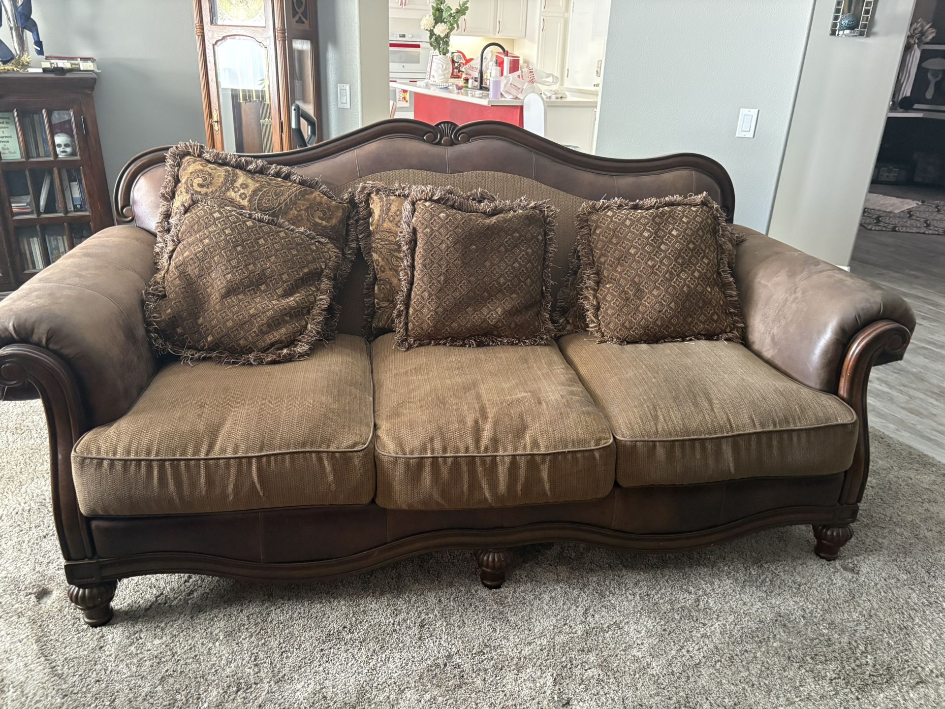 Living Room Couch, Loveseat, Large Chair And Ottoman