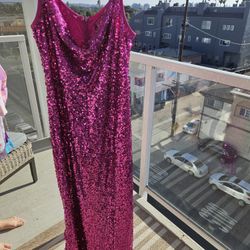 Fuchsia Sequin Evening Gown – Size 14 ✨