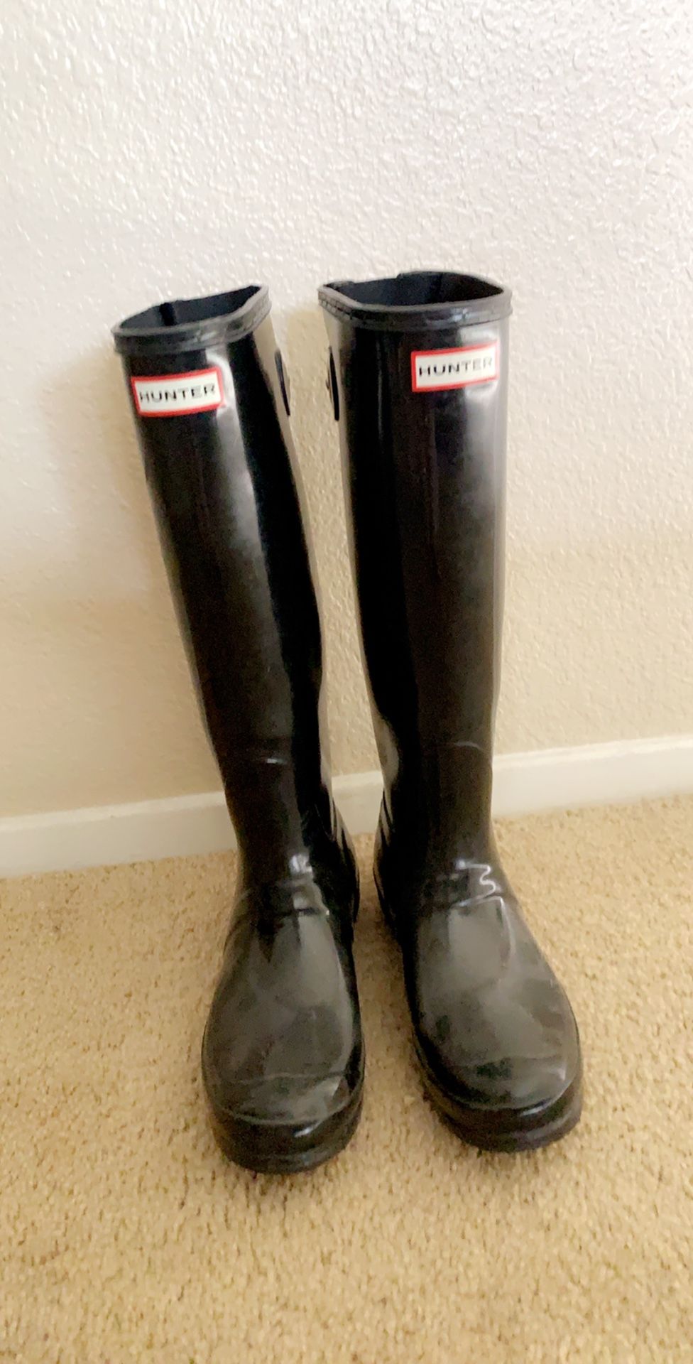 Size 8 (fit like 8 1/2) Female Original Back Adjustable Gloss Rain Boots