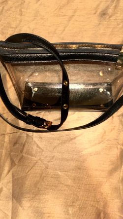 Clear Crossbody Bag with Black Trim