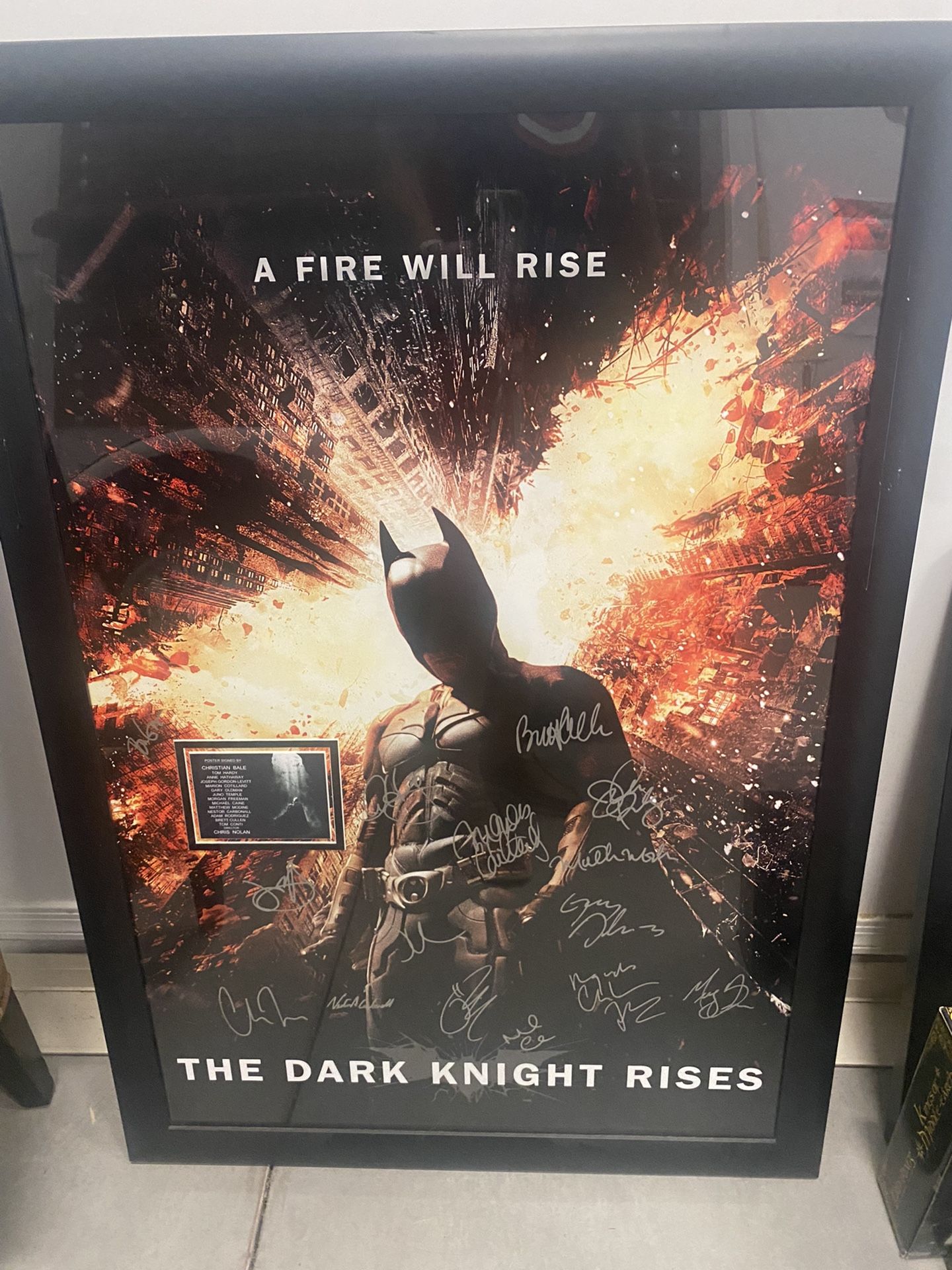 Dark Knight Rises Cast Signed Movie Poster