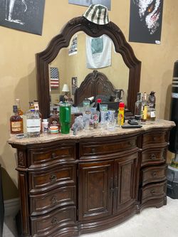 Dark wood bedroom set