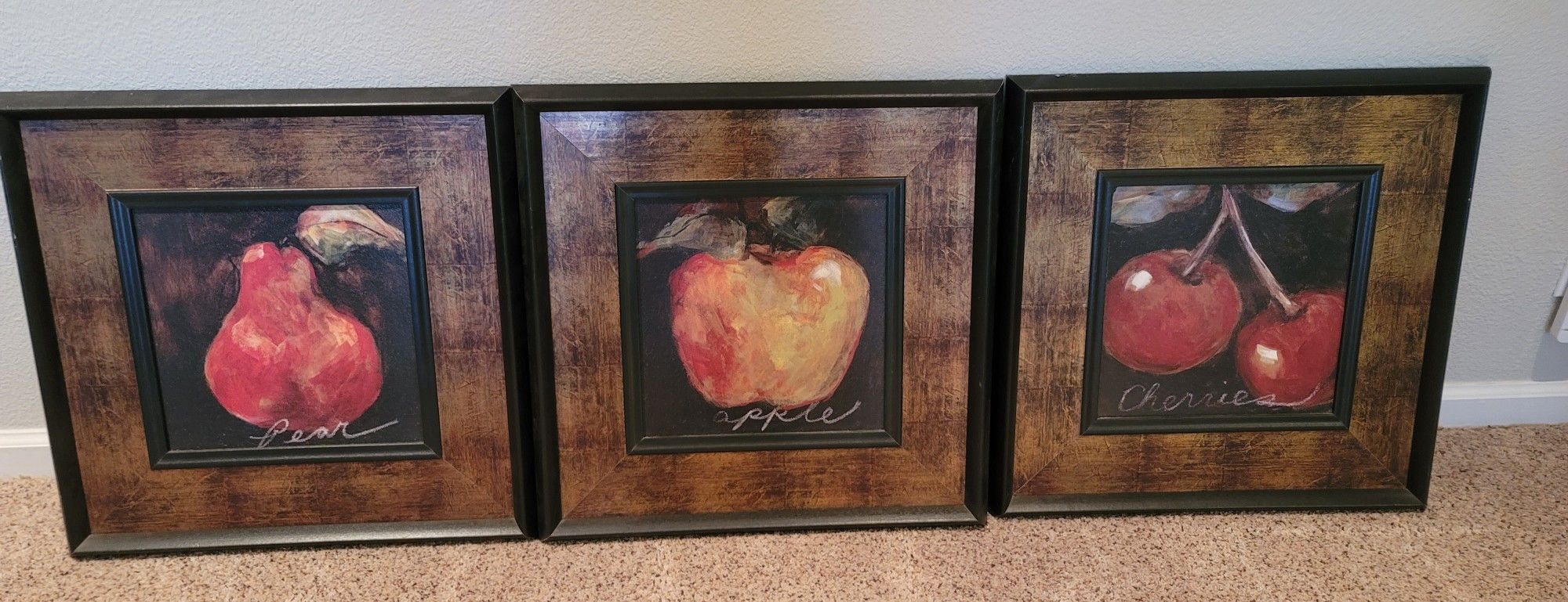 Vintage Set Of 3 -Triptych- Professionally Framed Paintings, Decor, Art