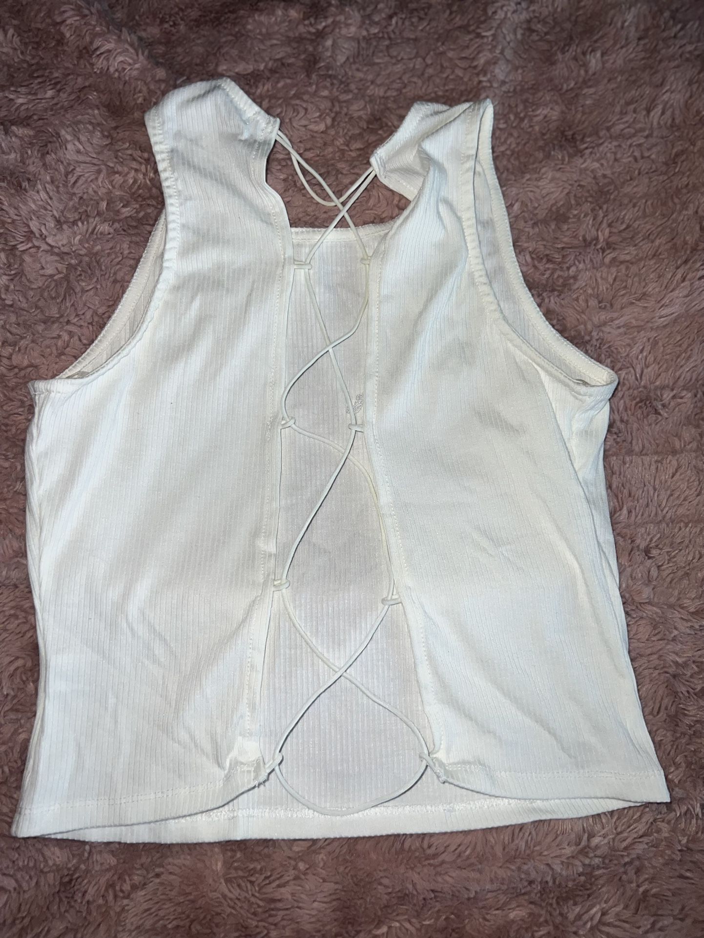 NEW Fashion Nova Racerback Tee- Adjustable Back (Size: L)