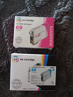 Magenta and Cyan colored ink cartridges
