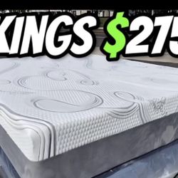 King Size Organic Cotton Hybrid Cool Gel Memory Foam Mattress 
