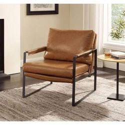 Mid-Century Modern Leather Accent Chair
