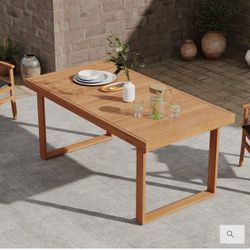 NEW AllModern Duval 67" Acacia Outdoor Dining Table – Seats 6 – Patio Table