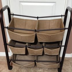 Fabric Storage Cart On Wheels 