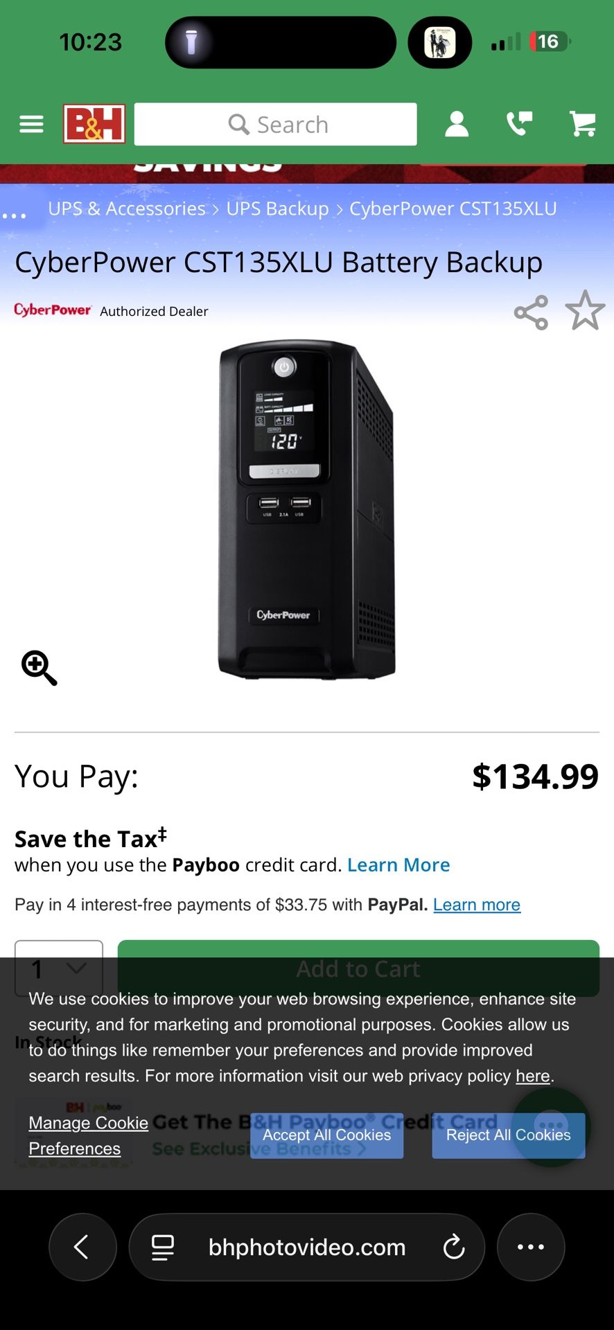 Cyber Power Backup Battery