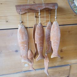 Wind Chimes Bamboo Fish Excellent Condition 