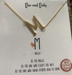 New Gold dipped M initial necklace