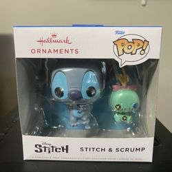 New Hallmark Ornament Disney Lilo and Stitch and Scrump Funko POP