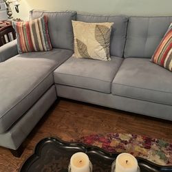 Sofa/chaise  with Striped Pillows