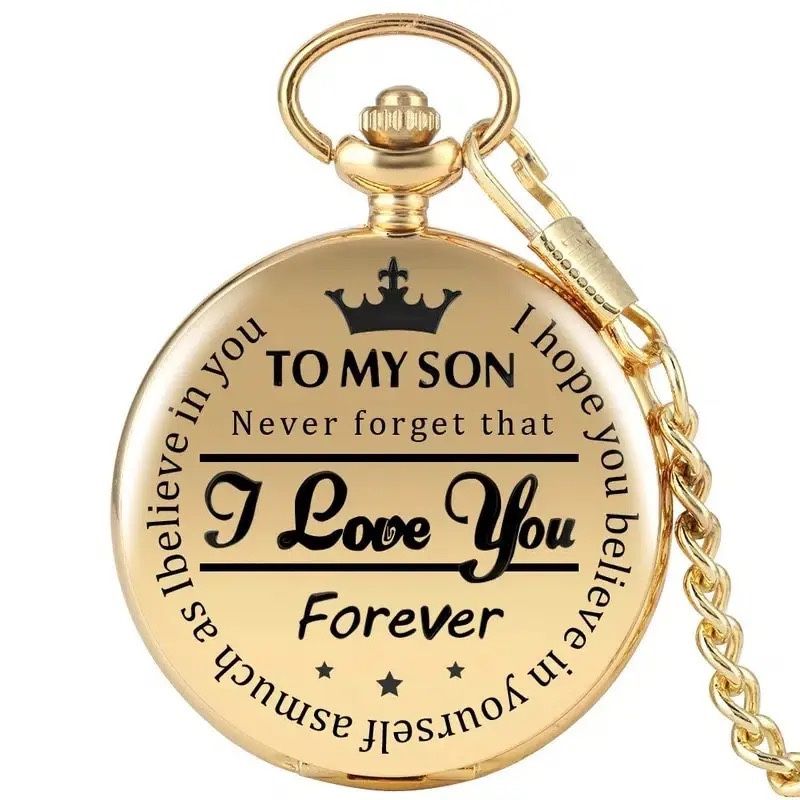 Steampunk Vintage Roman Numerals Quartz Pocket Watch Gold Case Clock Chain 