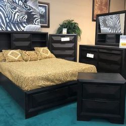 Chesky Storage Bedroom Set Queen or King Bed Dresser Nightstand Mirror Chest Options 