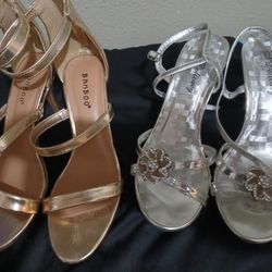 Heels.  Size 7      Gold And Silver