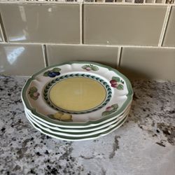 Villeroy & Boch French Garden Bread & Butter Plates – 4pc Set (Great Condition)