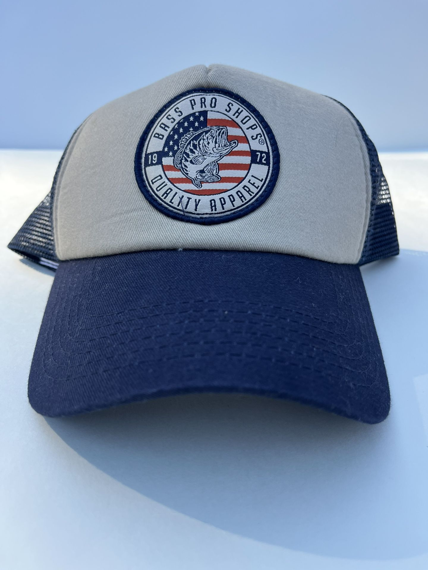 Bass Pro Shops 1972 Trucker Hat Cap Blue Tan