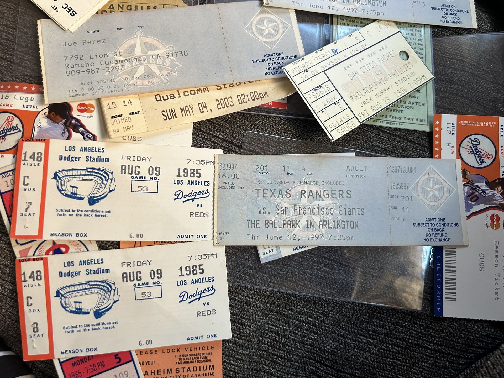 Old Baseball Tickets 