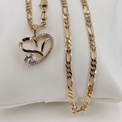 Corazón cristal mes,Cadena oró laminado italiano/Crystal Heart of the Month and Italian Gold Plated