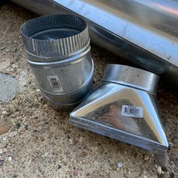 galvanized pipe smoke extractor , elbow and adapter