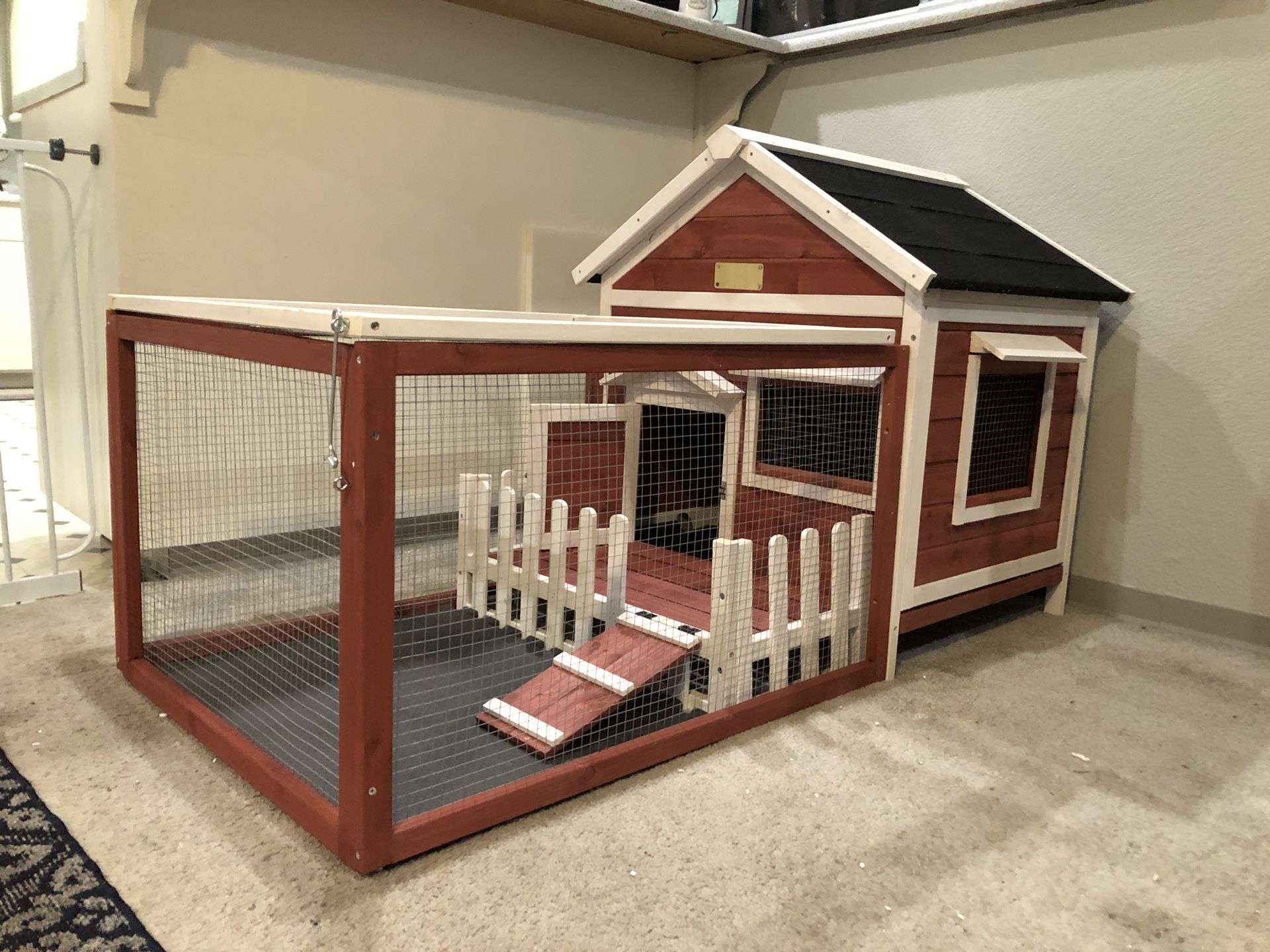 Indoor/Outdoor Rabbit Bunny Hutch Cage